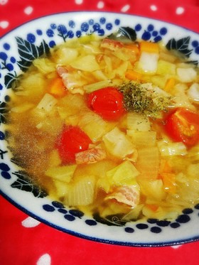トマト缶なし簡単ミネストローネ